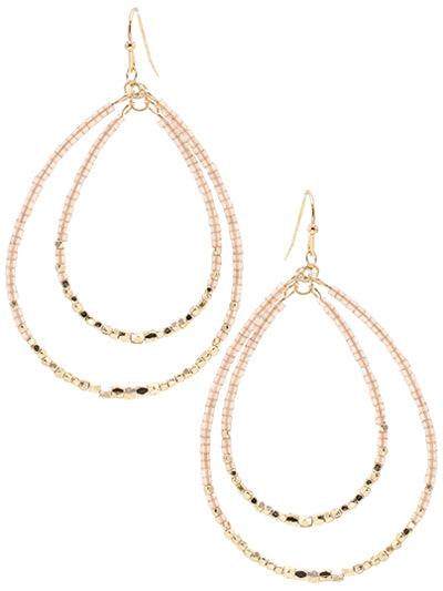 Bead Layered Teardrop Earrings - Lady Dorothy Boutique