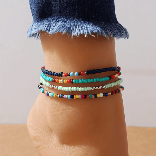 Colorful Rice Bead Anklet - Lady Dorothy Boutique