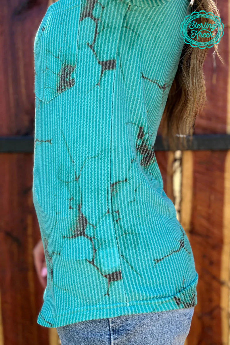 Turquoise Herd V-Neck Top