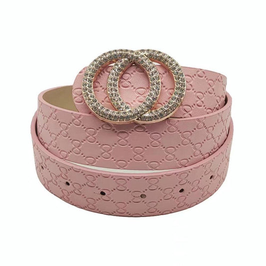 Double O Rhinestone Buckle Belt - Lady Dorothy Boutique