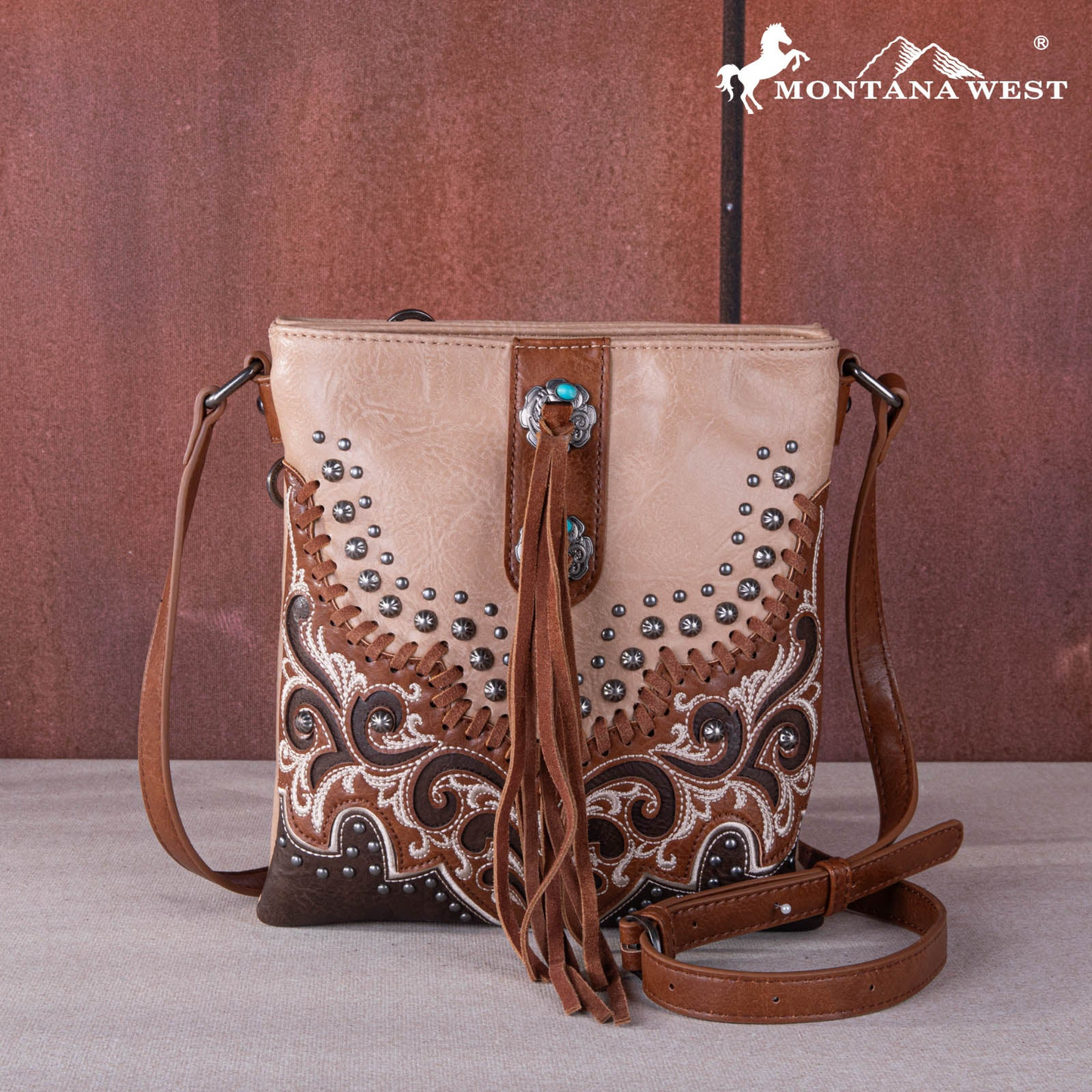 Montana West Embroidered Scroll Concealed Carry Crossbody