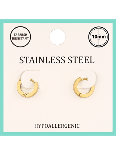 Stainless Steel Hoop Huggie Earrings