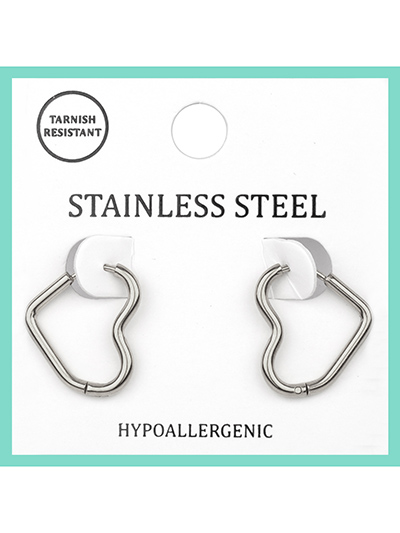 Heart Hoop Huggie Earrings