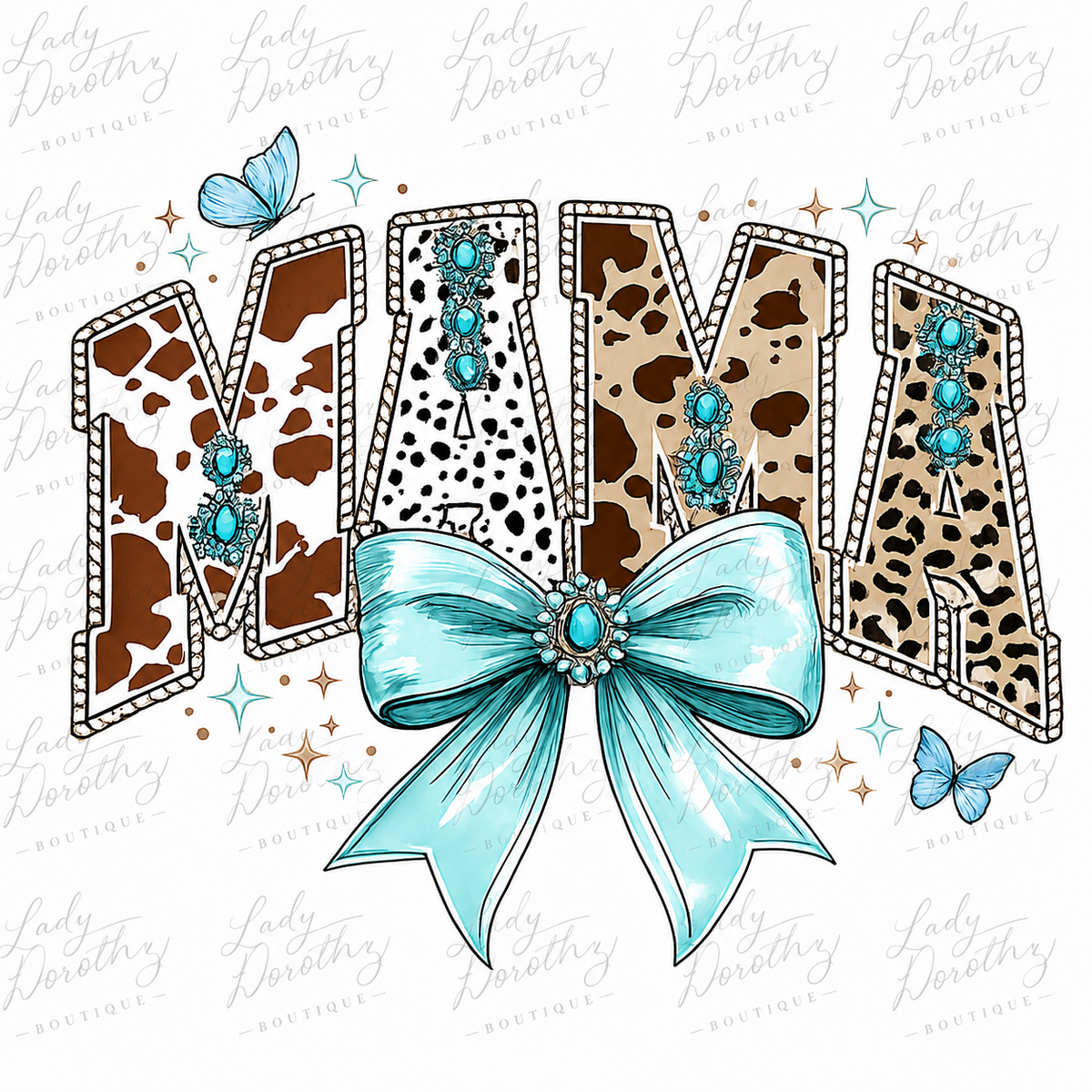 Turquoise Bow Mama Design