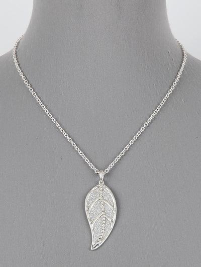 Glitter Leaf Pendant Necklace - Lady Dorothy Boutique