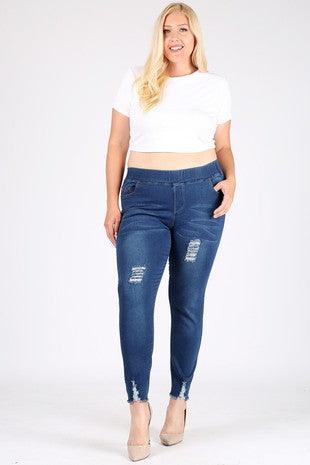 High Waist Distressed Jegging - Lady Dorothy Boutique