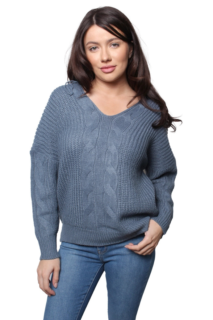 Double Vee Cable Sweater