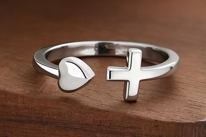 Stainless Cross Ring