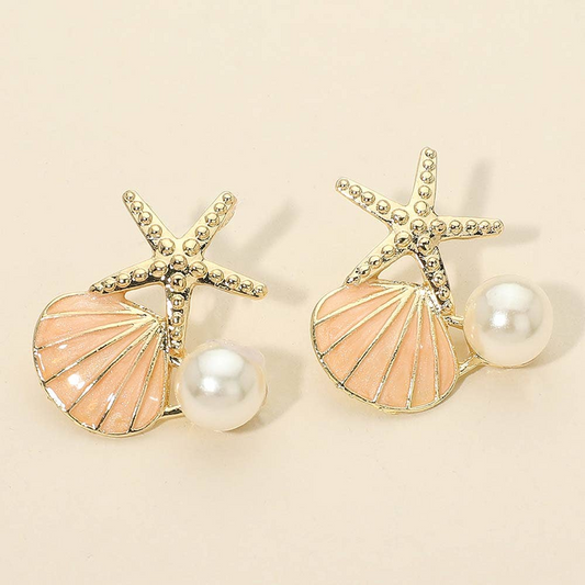 Starfish Pearl Earrings