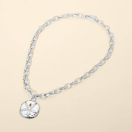 Hammered Sand Dollar Necklace