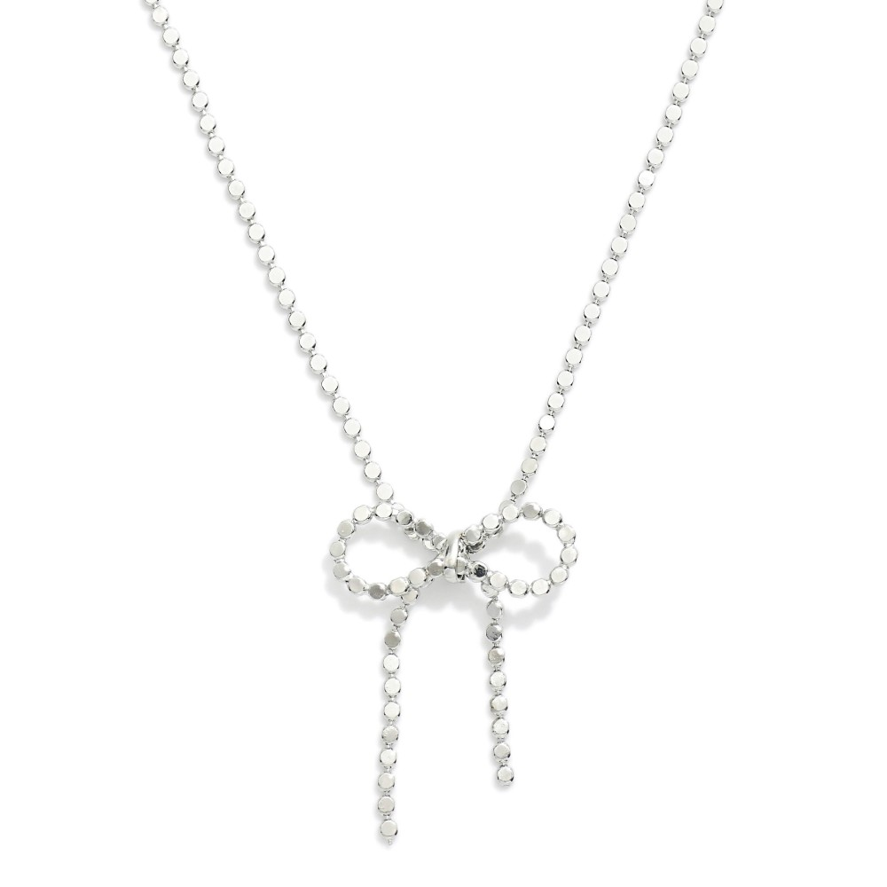 Pressed Chain Bow Necklace