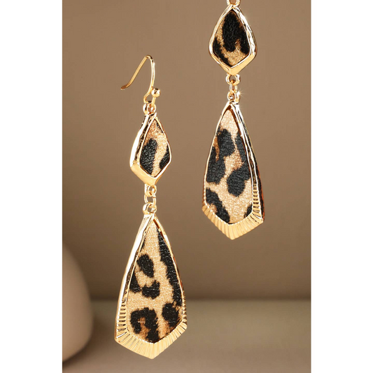 Leopard Drop Accent Earrings