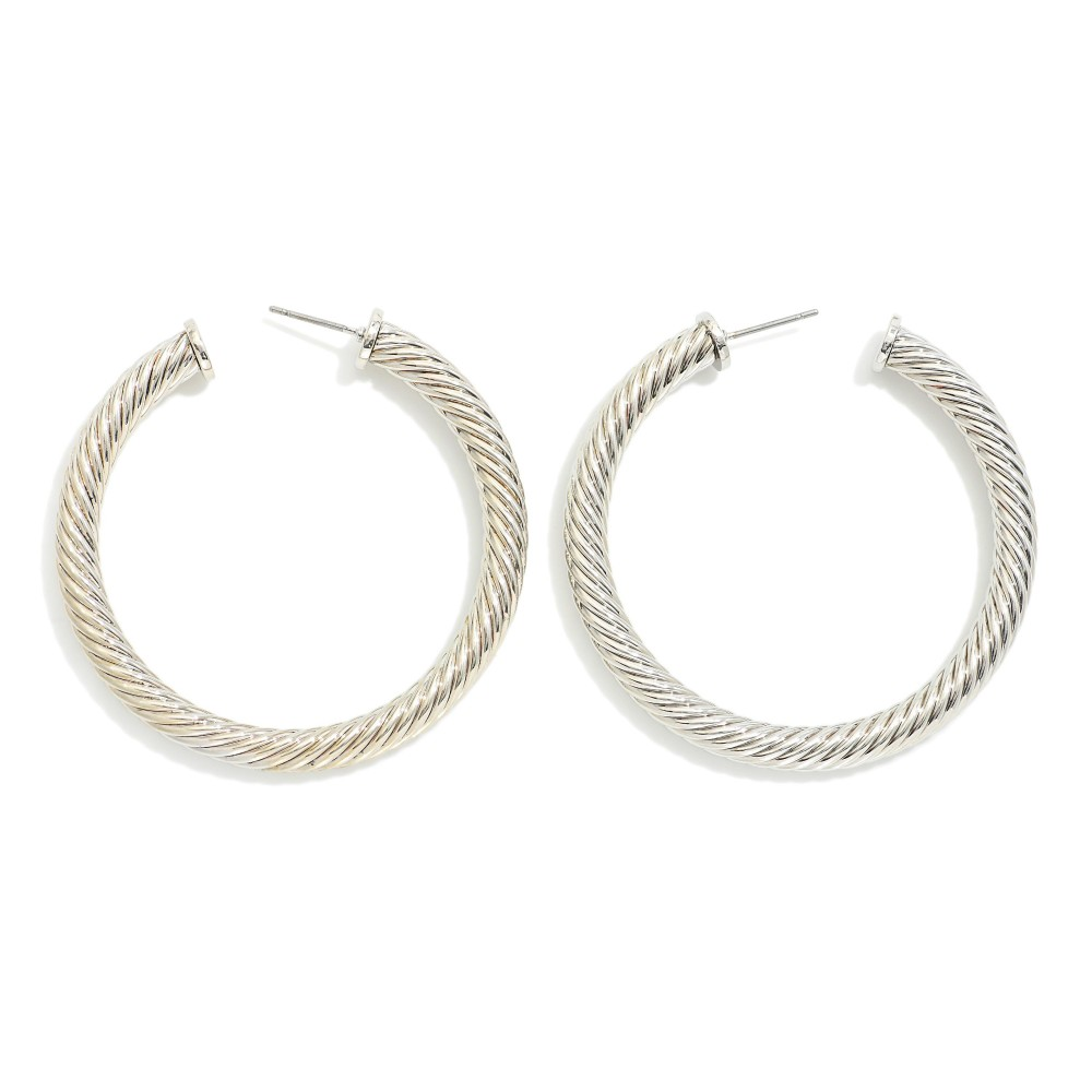 Twisted Metal Hoop Earrings