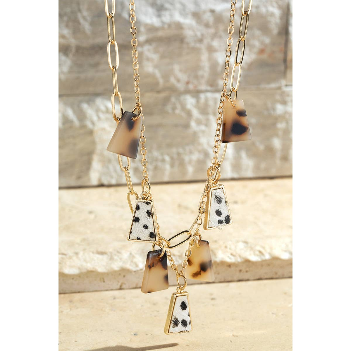 Leather & Tortoise Necklace