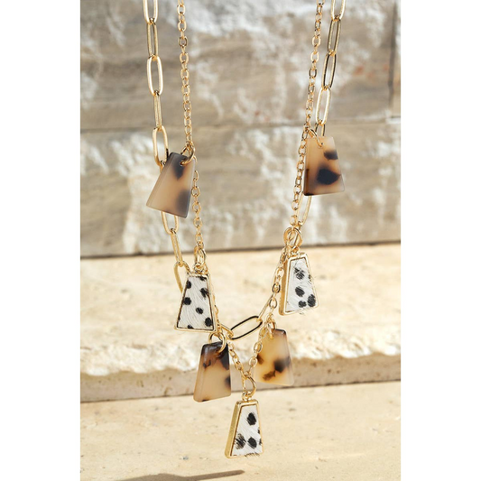 Leather & Tortoise Necklace