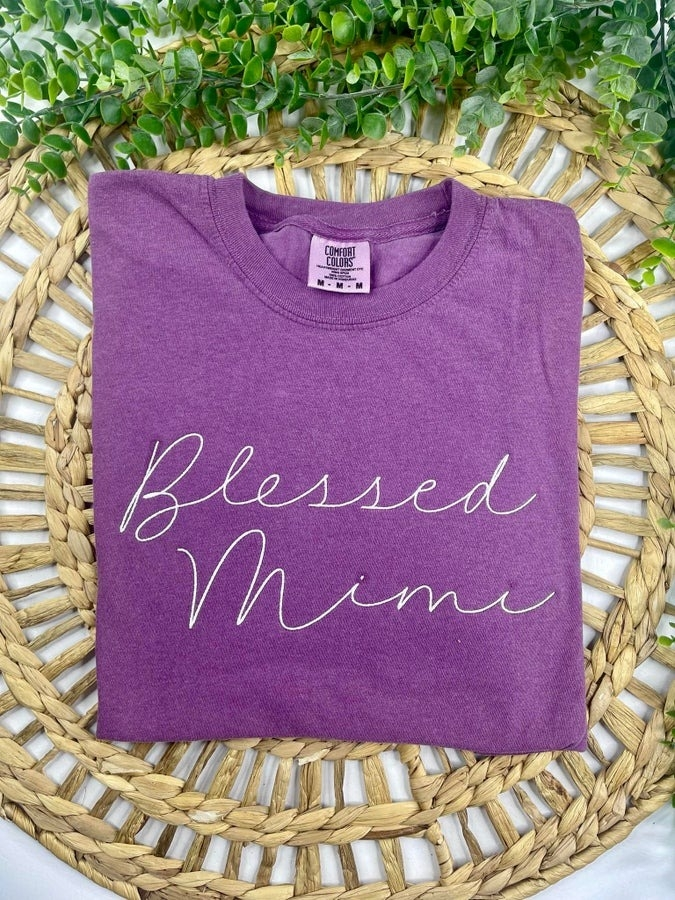 Blessed Mimi Embroidery Tee