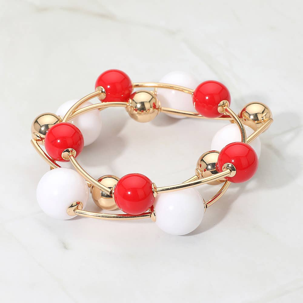 Bubble Bead Stretch Stack Bracelet