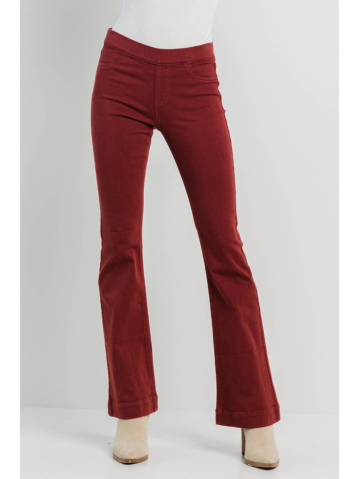 Burgundy Divine Jegging Flare