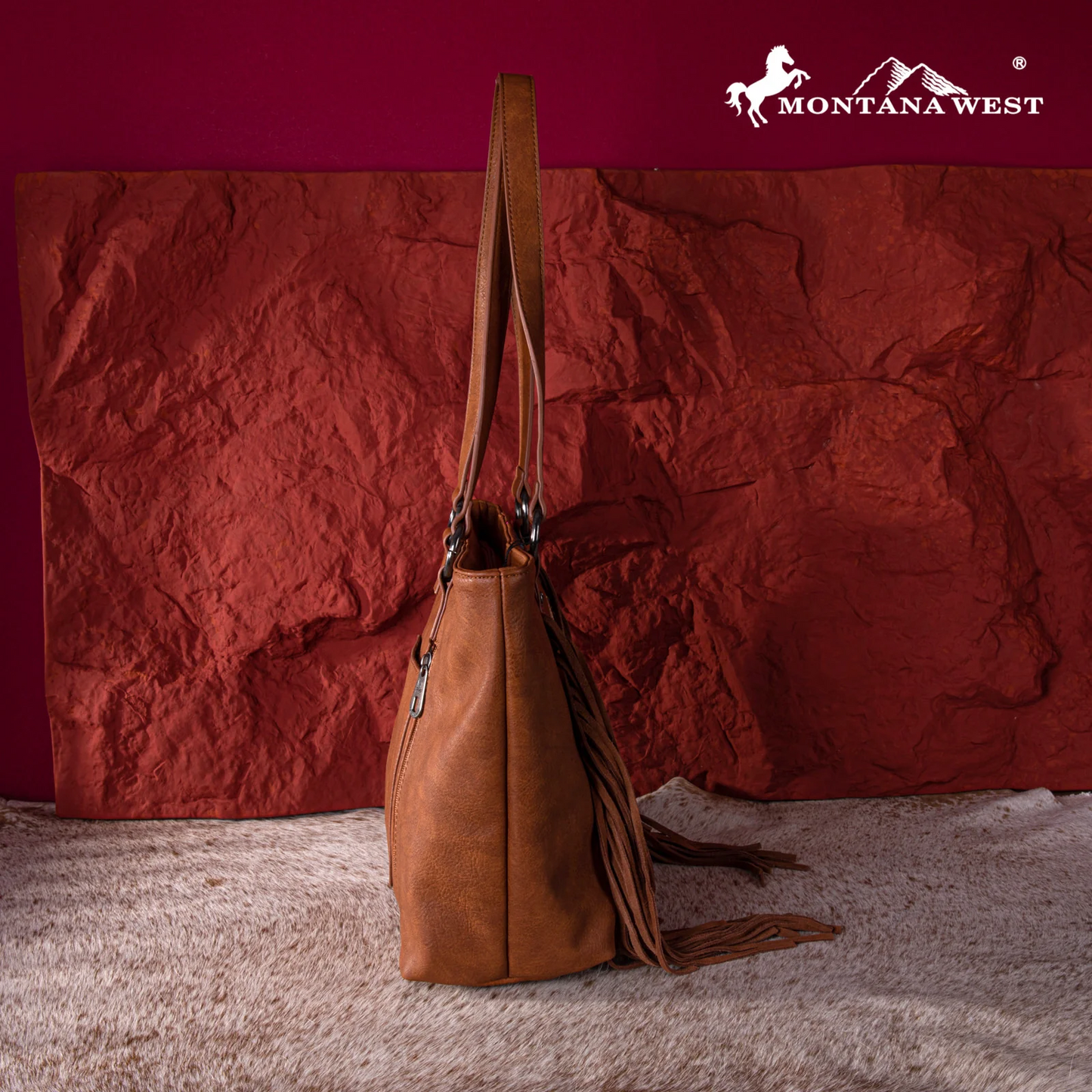 Montana West Concealed Carry Feather Embroidered Tote