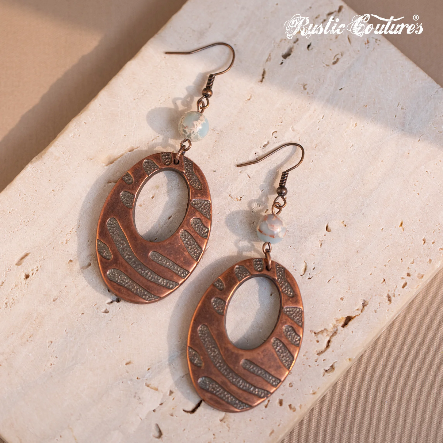 Rustic Couture Stone Hoop Earring