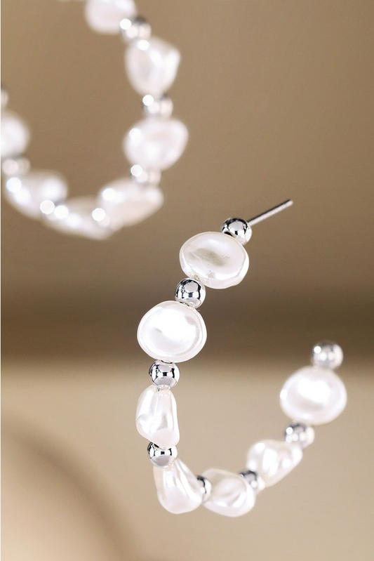 Pearl Beaded Hoops