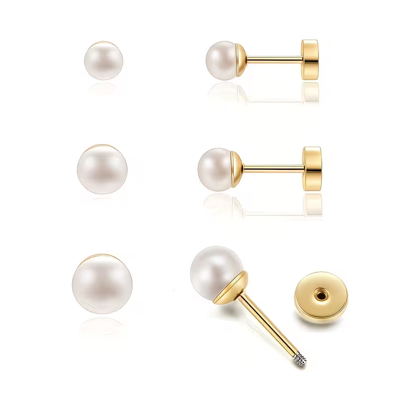 Pearl Flat Back Earrings