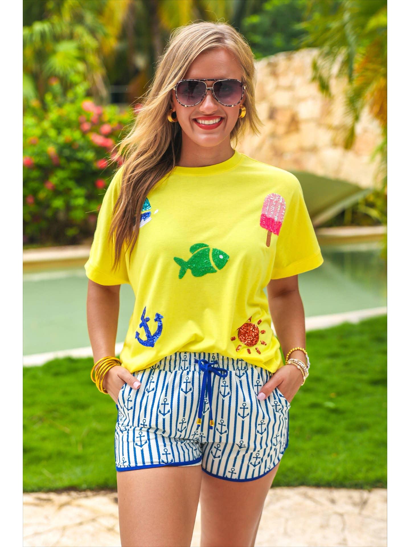 Set Sail Sequin Patch Top
