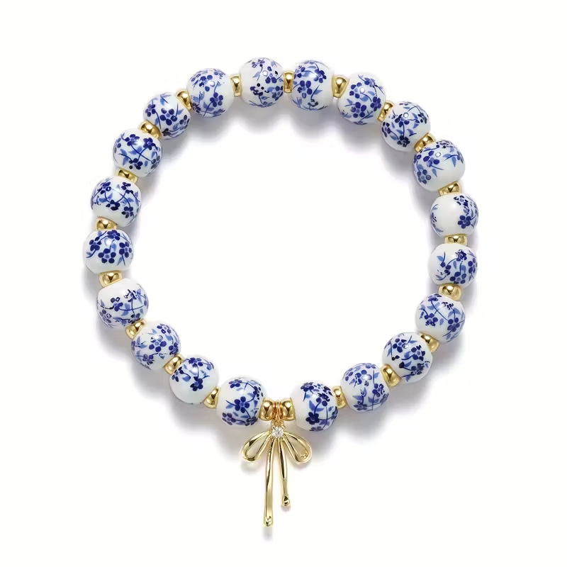 Porcelain Bead Bow Charm