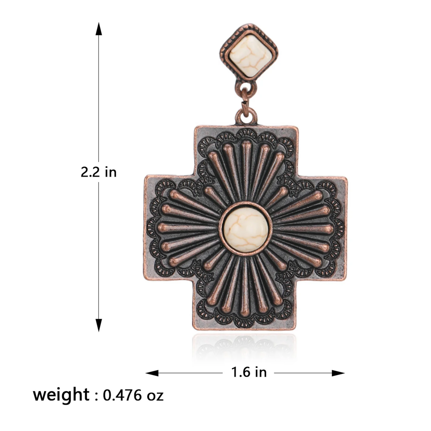 Rustic Couture Cross Earrings