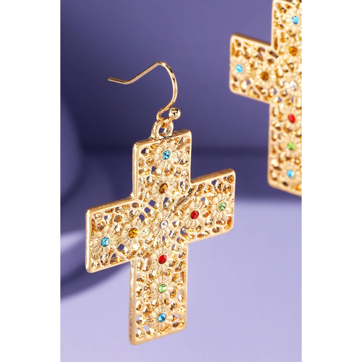 Filigree Cross Earrings