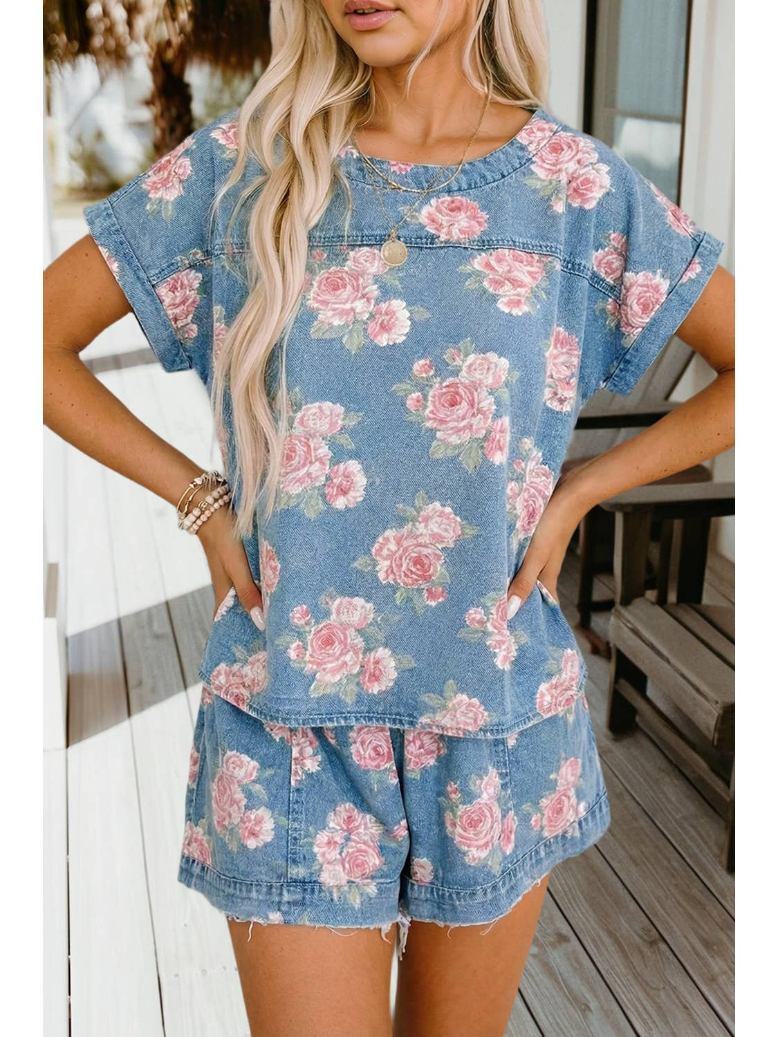 Denim & Roses Set