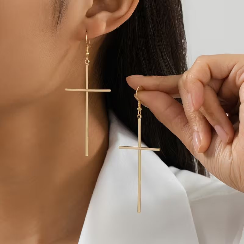 Solid Cross Earrings