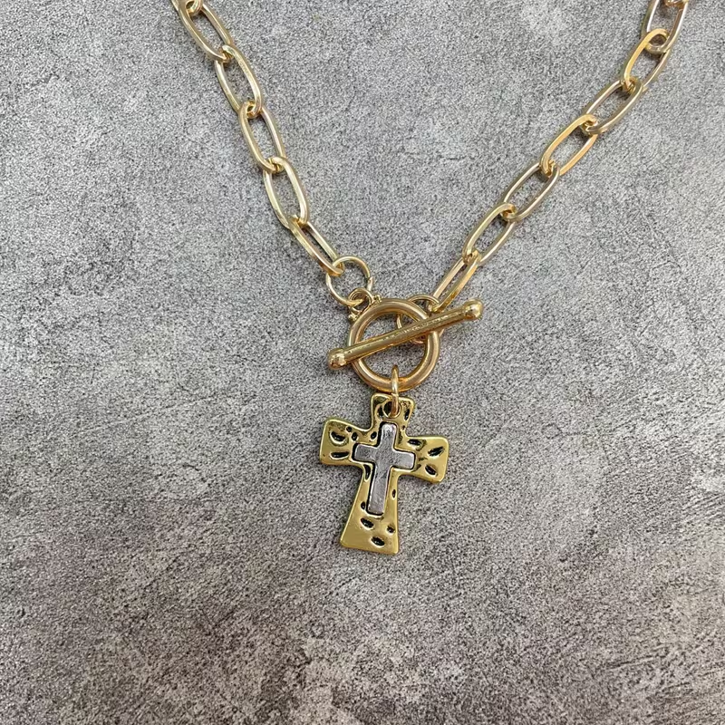 Hammered Cross Necklace