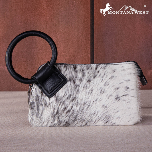 Hair-On Cowhide Wristlet