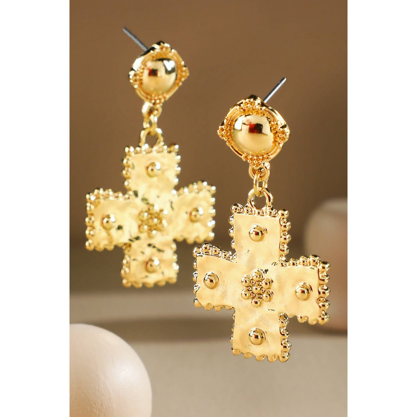 Ornate Cross Earrings