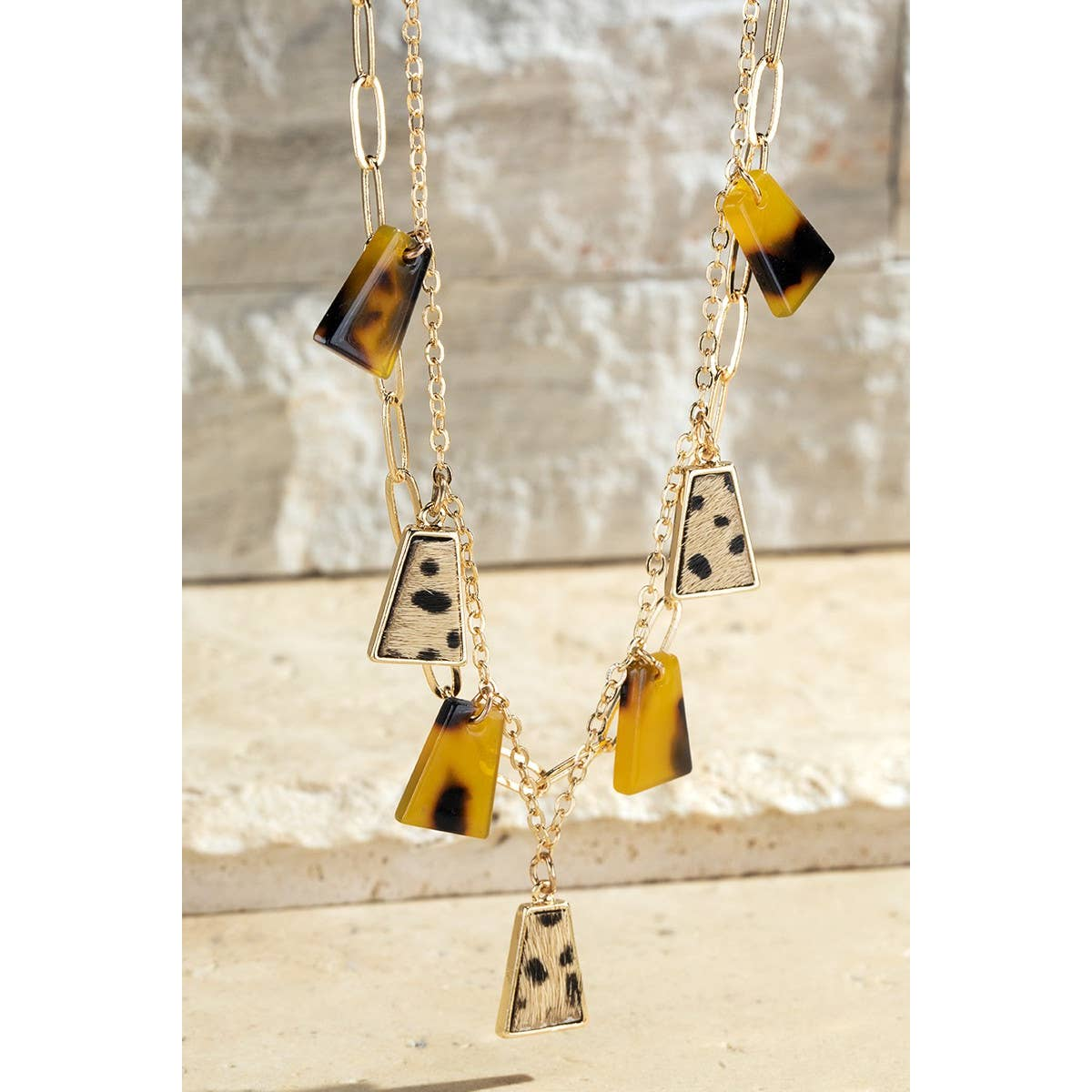 Leather & Tortoise Necklace