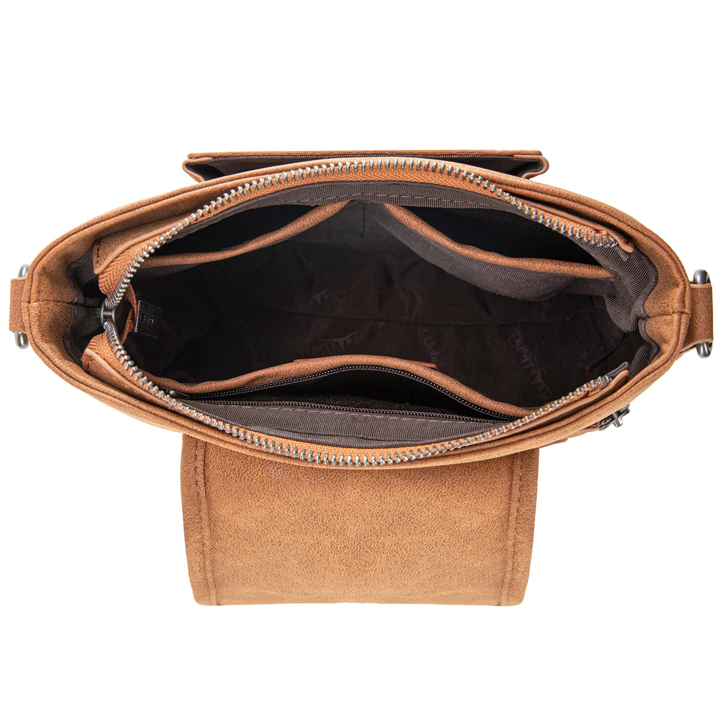 Hair-On Hide Tooled Concealed Carry Crossbody