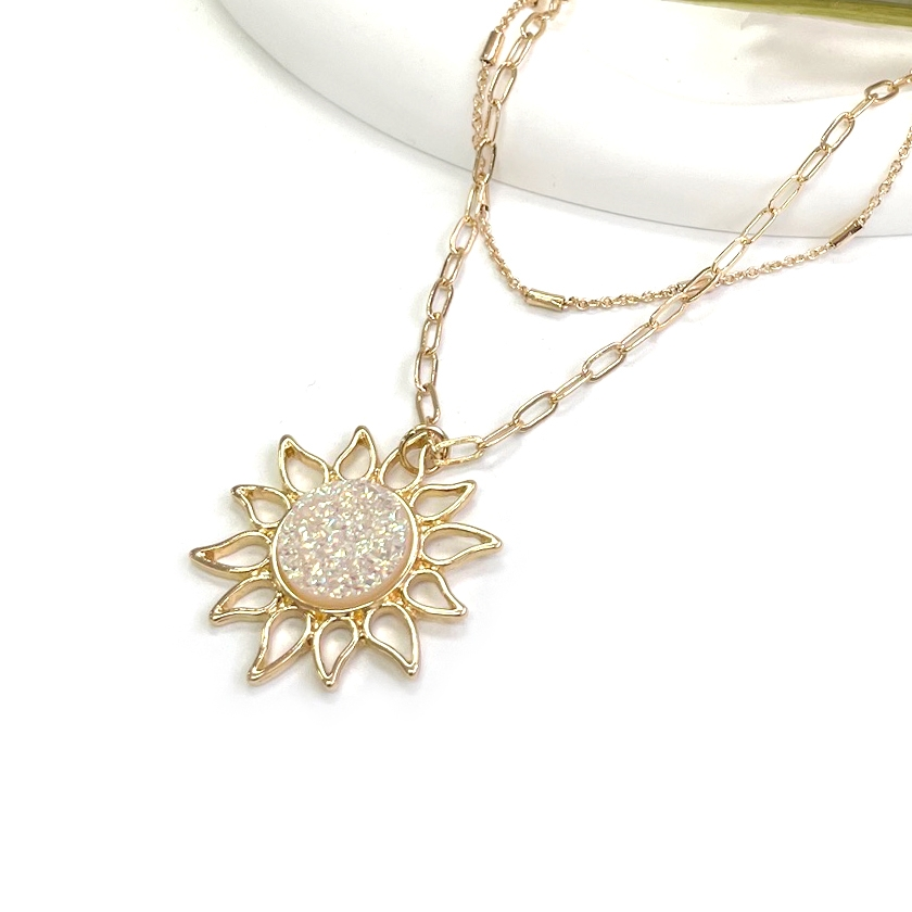 Druzy Sunflower Necklace
