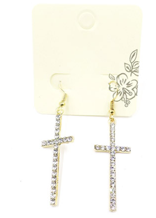 Rhinestone Cross Earrings