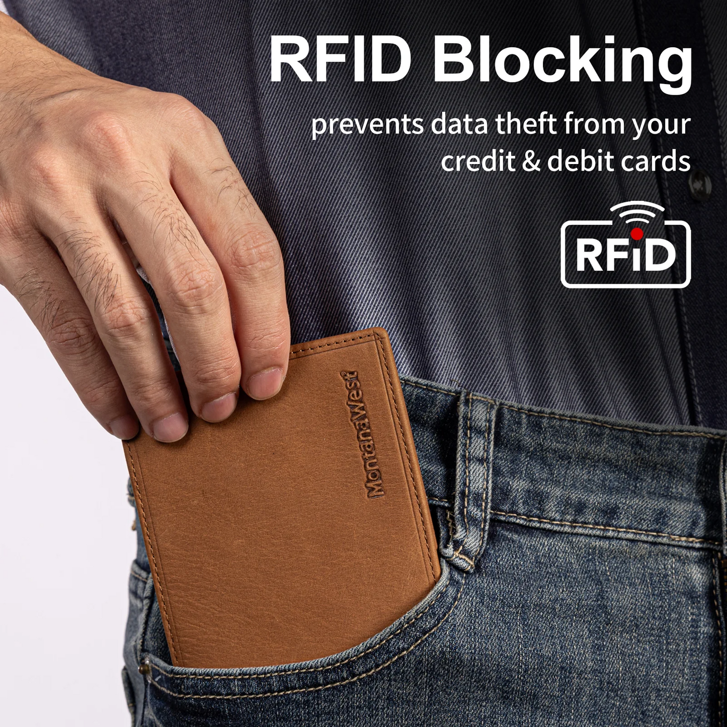Genuine Leather RFID Bi-Fold Wallet
