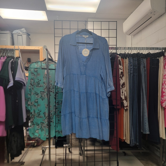 Snow Wash Frayed Hem Dress