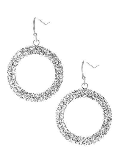 Rhinestone Circle Earrings