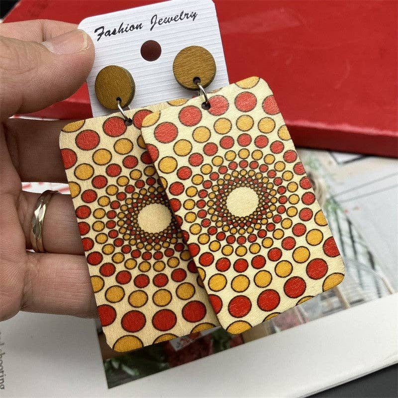 Geometric Wooden Earrings