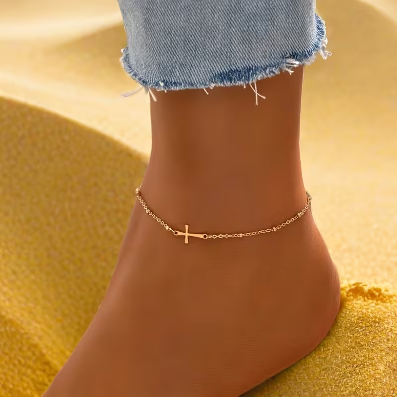 Stainless Steel Cross Anklet