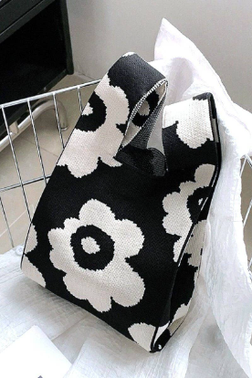 Floral Knitted Tote