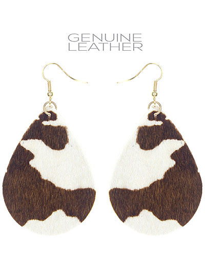 Genuine Leather Cow Earrings