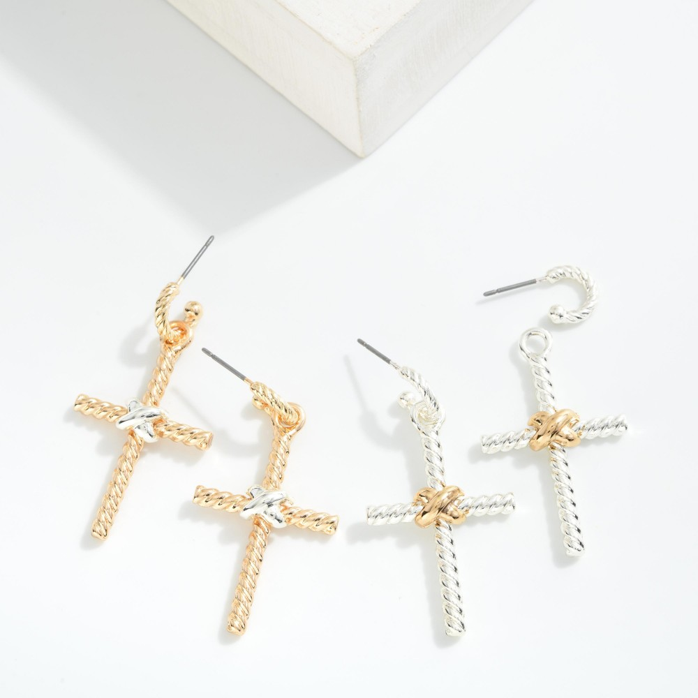 Metal Cross Earrings