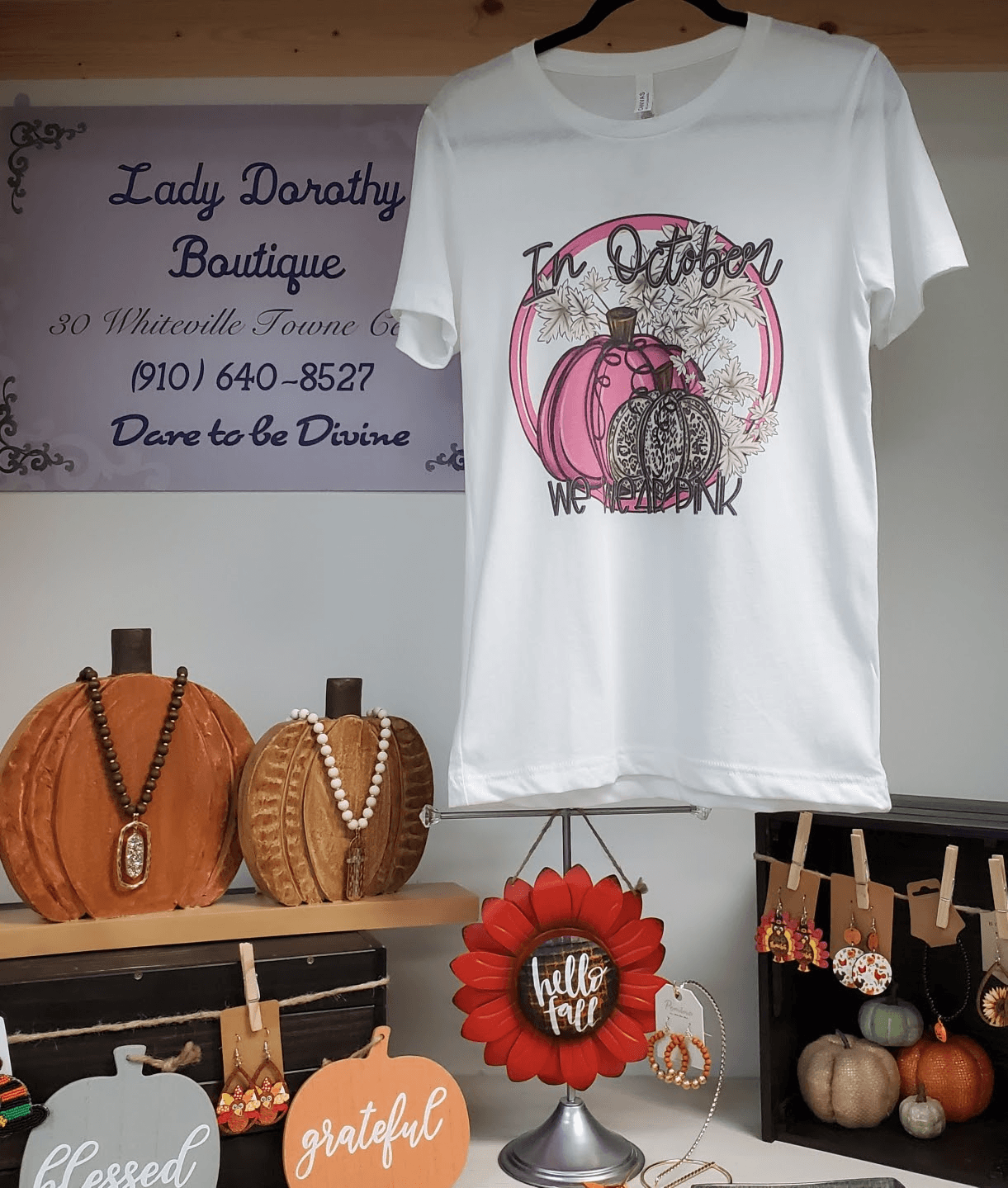 In October We Wear Pink Tee - Lady Dorothy Boutique