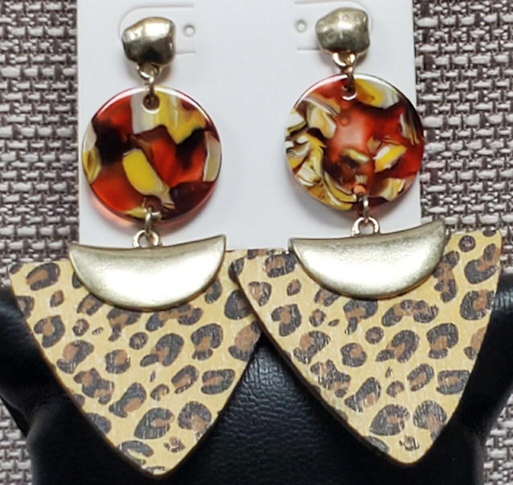 Leopard Wooden Drop Earring - Lady Dorothy Boutique