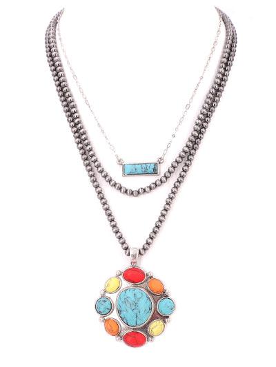 Multi Layered Navajo Stone Necklace - Lady Dorothy Boutique